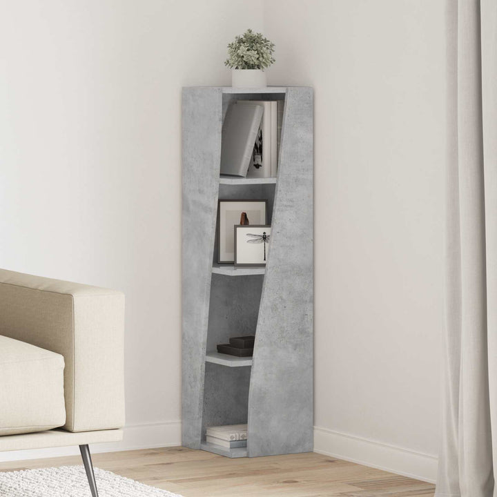 Hjørneskab 27,5x27x102cm Konstrueret træ Beton Grå