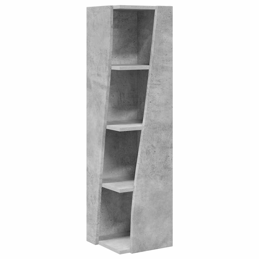 Hjørneskab Beton Grå 27,5x27x102cm Konstrueret træ