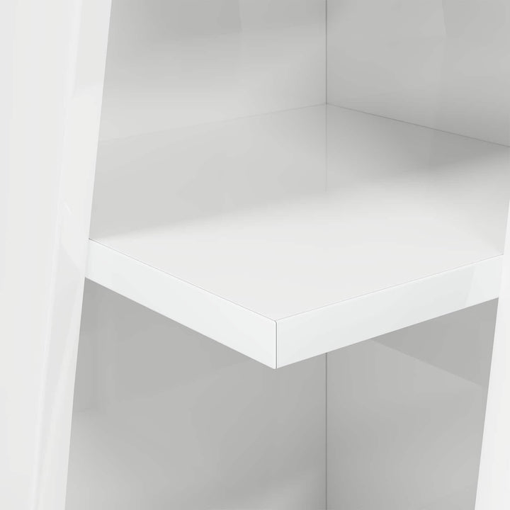 Hjørneskab 27,5x27x102cm Konstrueret træ Høj gloss hvid