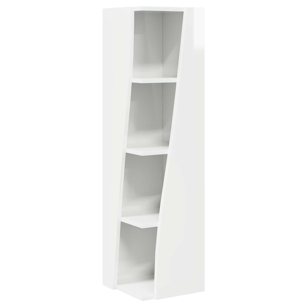 Hjørneskab 27,5x27x102cm Konstrueret træ Høj gloss hvid