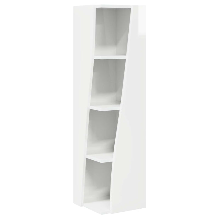 Hjørneskab 27,5x27x102cm Konstrueret træ Høj gloss hvid