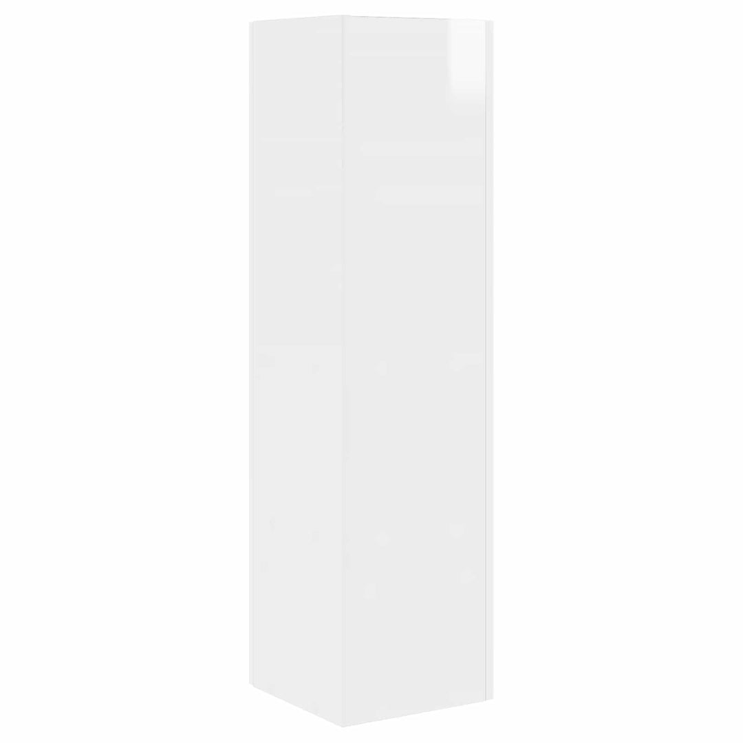 Hjørneskab 27,5x27x102cm Konstrueret træ Høj gloss hvid