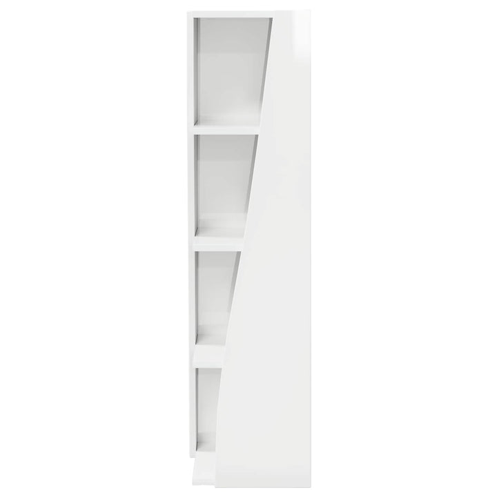 Hjørneskab 27,5x27x102cm Konstrueret træ Høj gloss hvid