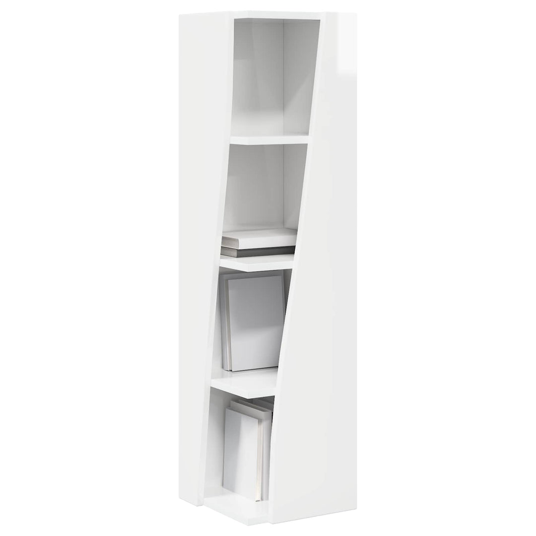Hjørneskab 27,5x27x102cm Konstrueret træ Høj gloss hvid