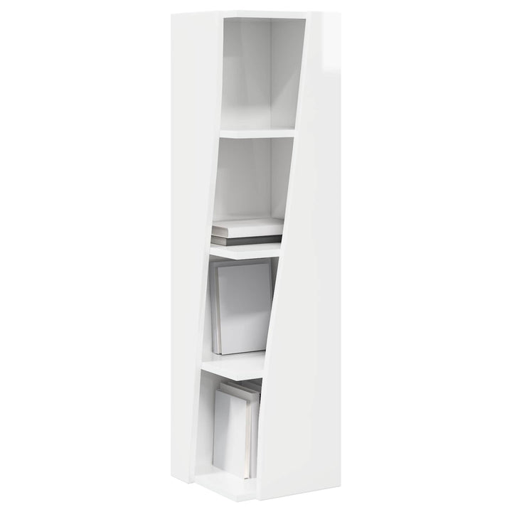 Hjørneskab 27,5x27x102cm Konstrueret træ Høj gloss hvid