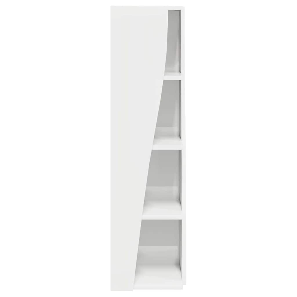Hjørneskab Høj gloss hvid 27,5x27x102cm Konstrueret træ