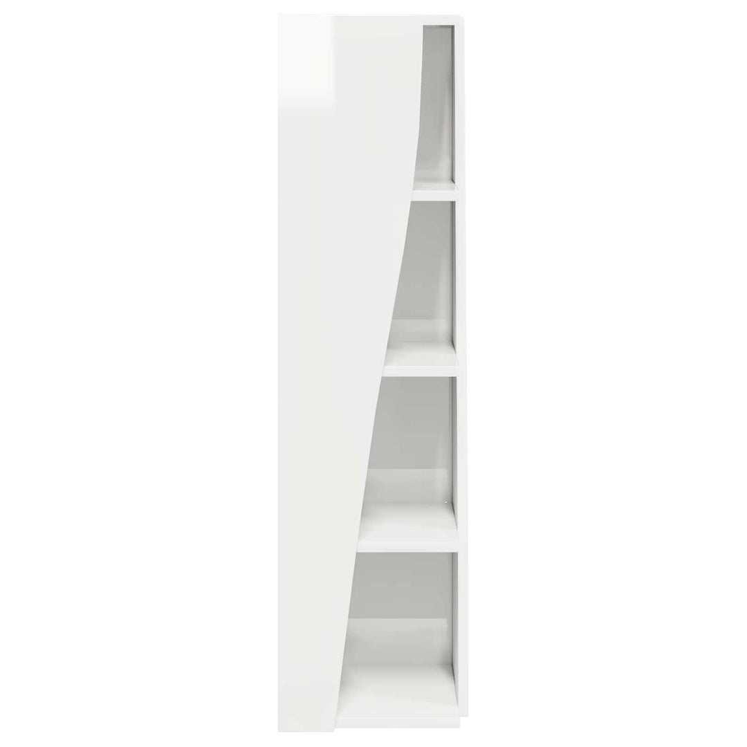 Hjørneskab 27,5x27x102cm Konstrueret træ Høj gloss hvid