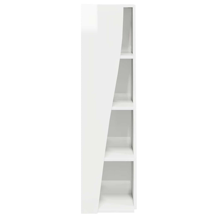 Hjørneskab 27,5x27x102cm Konstrueret træ Høj gloss hvid
