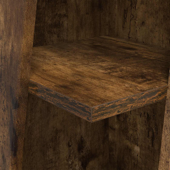 Hjørneskab 27,5x27x102cm Konstrueret træ Røget eg