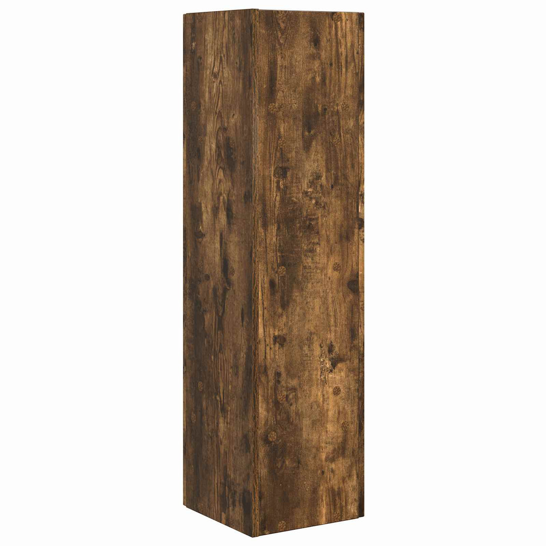 Hjørneskab 27,5x27x102cm Konstrueret træ Røget eg