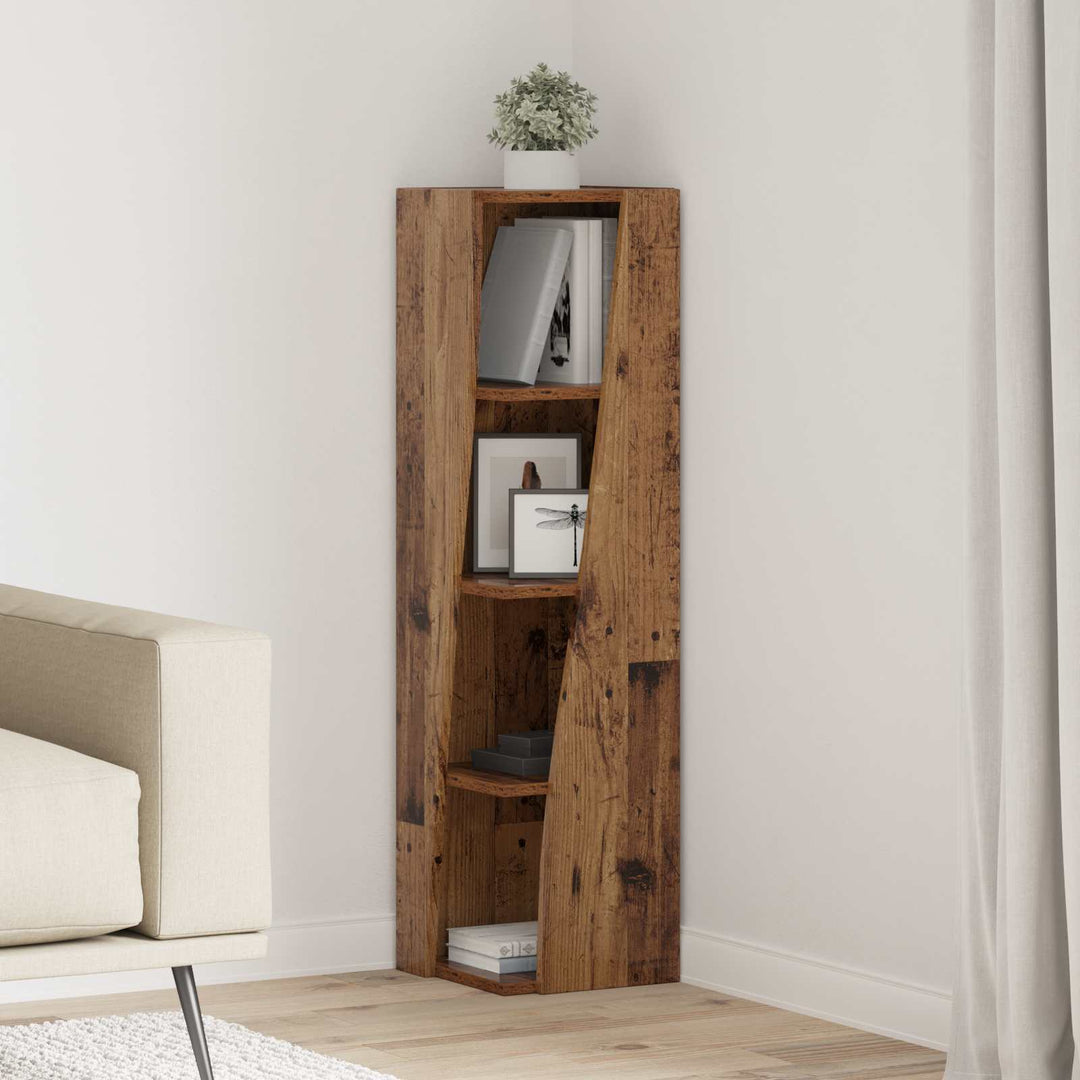 Hjørneskab Gammelt træ 27,5x27x102cm Konstrueret træ