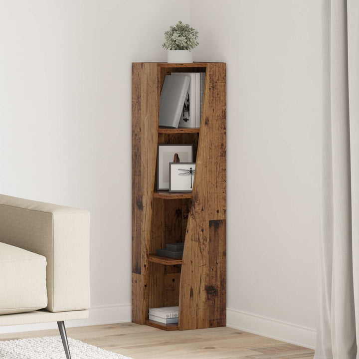 Hjørneskab Gammelt træ 27,5x27x102cm Konstrueret træ