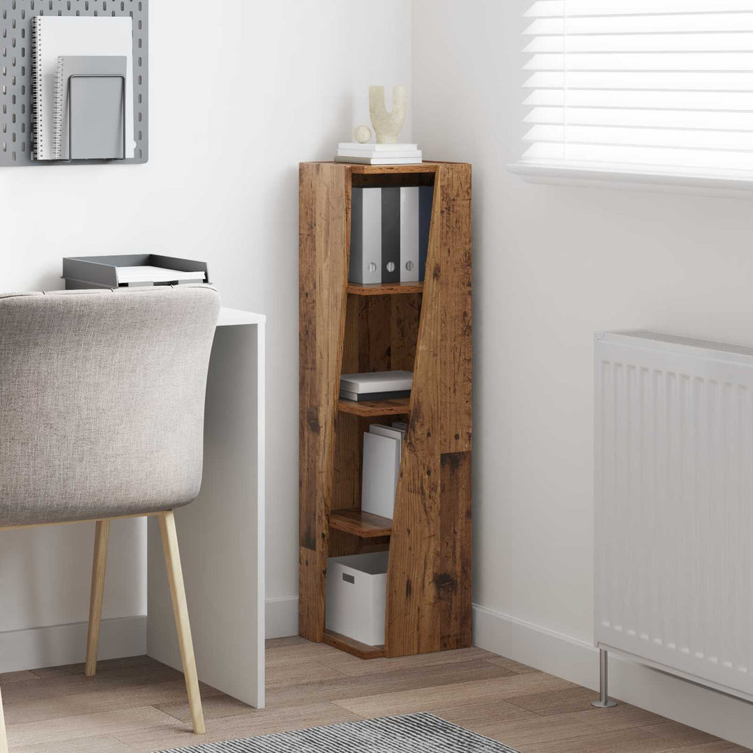 Hjørneskab Gammelt træ 27,5x27x102cm Konstrueret træ