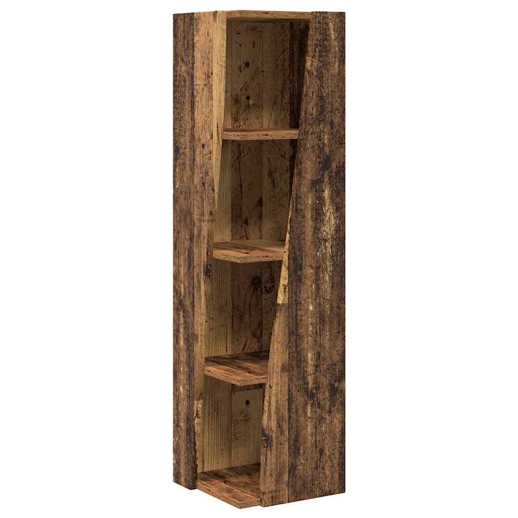 Hjørneskab Gammelt træ 27,5x27x102cm Konstrueret træ