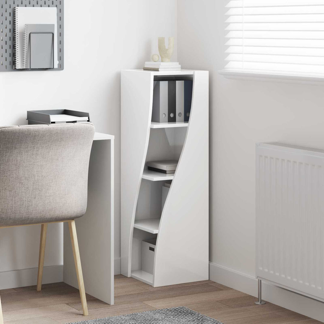 Hjørneskab 32x32x102cm Konstrueret træ Høj gloss hvid