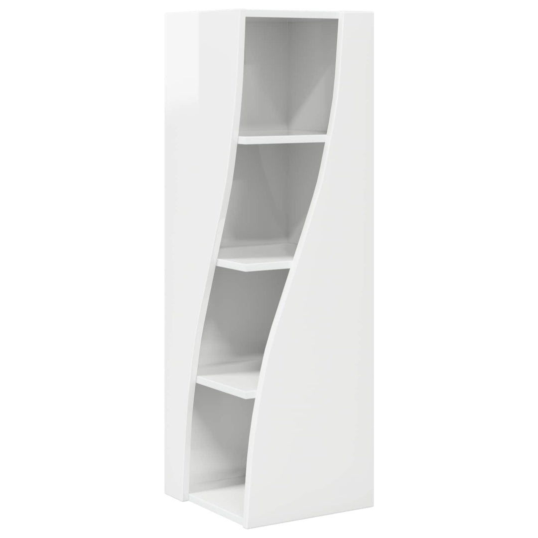 Hjørneskab 32x32x102cm Konstrueret træ Høj gloss hvid