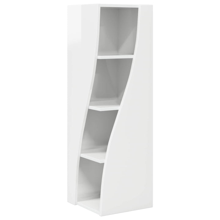 Hjørneskab 32x32x102cm Konstrueret træ Høj gloss hvid