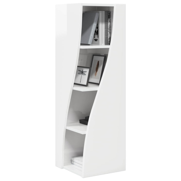 Hjørneskab Høj gloss hvid 32x32x102cm Konstrueret træ