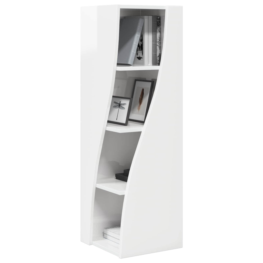 Hjørneskab 32x32x102cm Konstrueret træ Høj gloss hvid