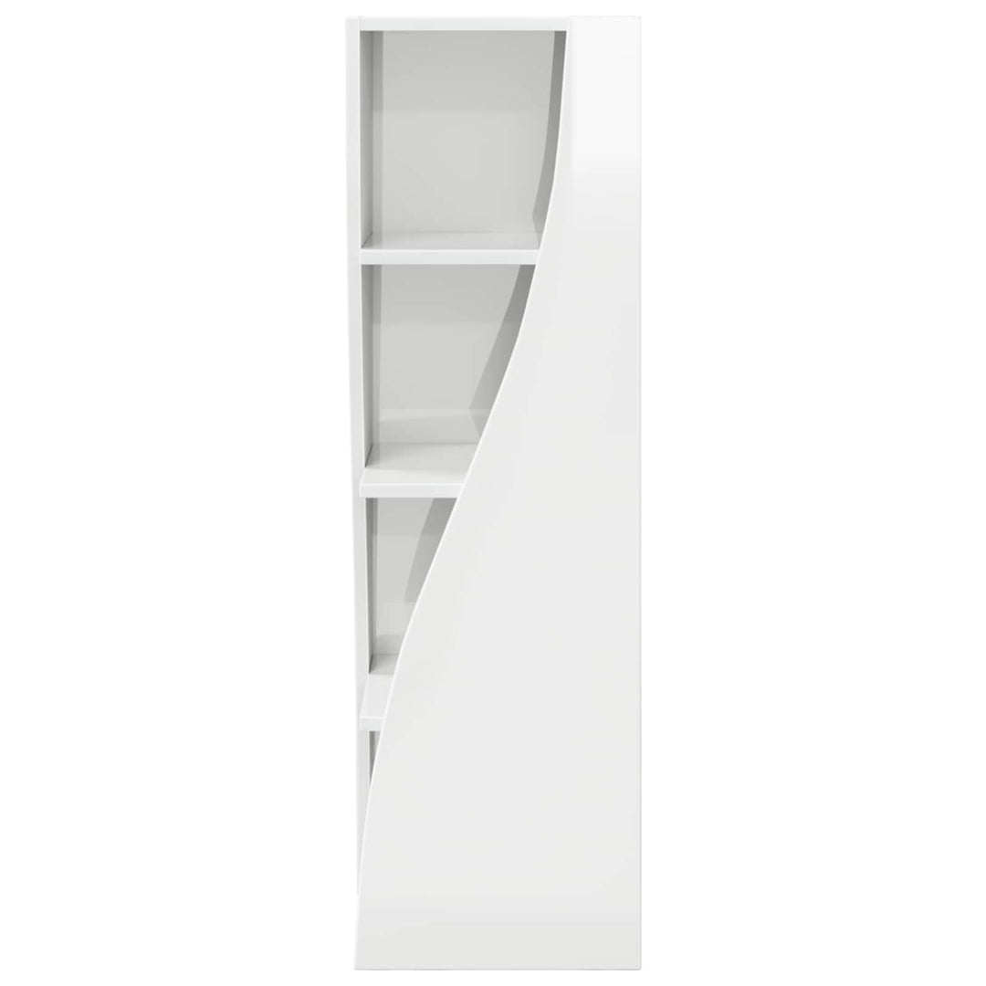 Hjørneskab 32x32x102cm Konstrueret træ Høj gloss hvid
