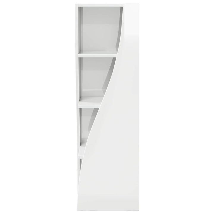 Hjørneskab 32x32x102cm Konstrueret træ Høj gloss hvid