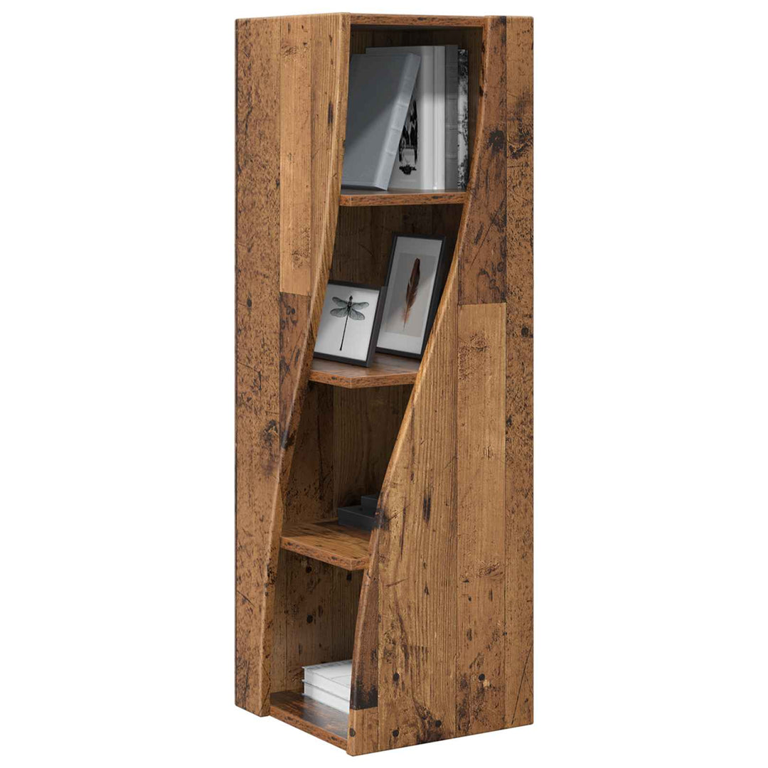 Hjørneskab Gammelt træ 32x32x102cm Konstrueret træ