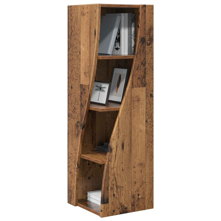Hjørneskab Gammelt træ 32x32x102cm Konstrueret træ