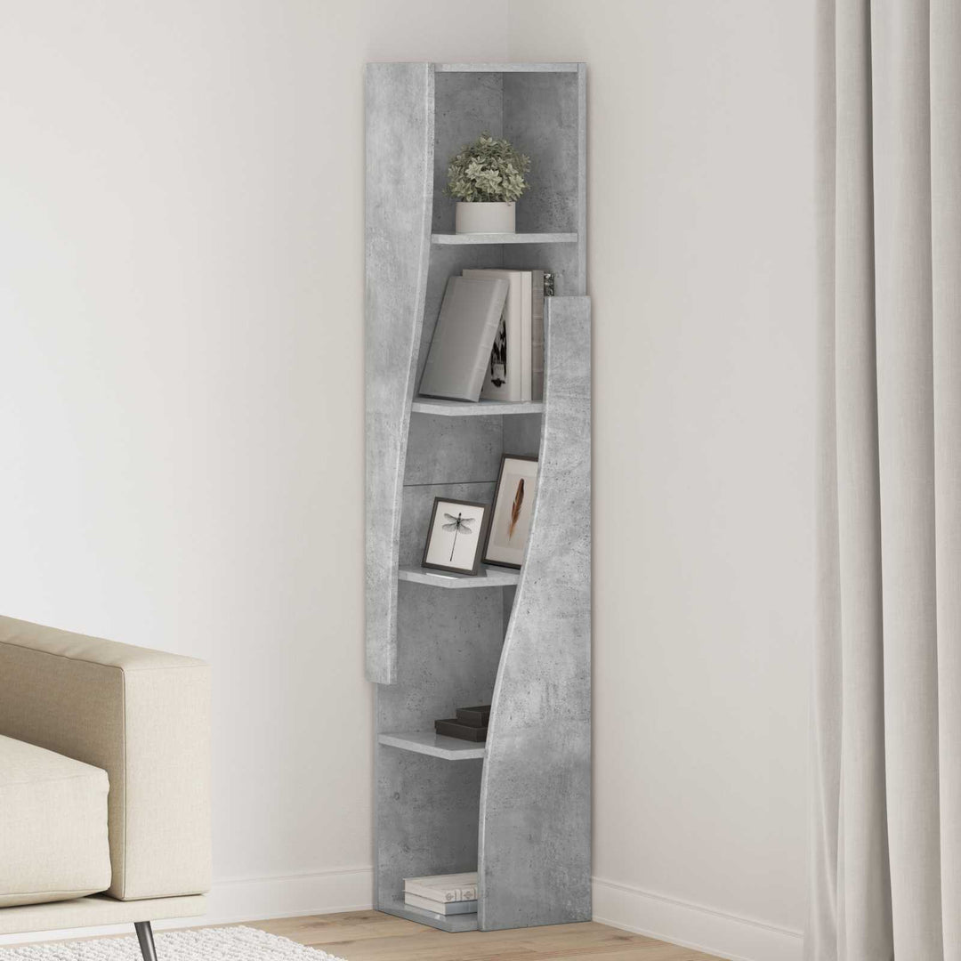 Hjørneskab 27,5x27x140cm Konstrueret træ Beton Grå