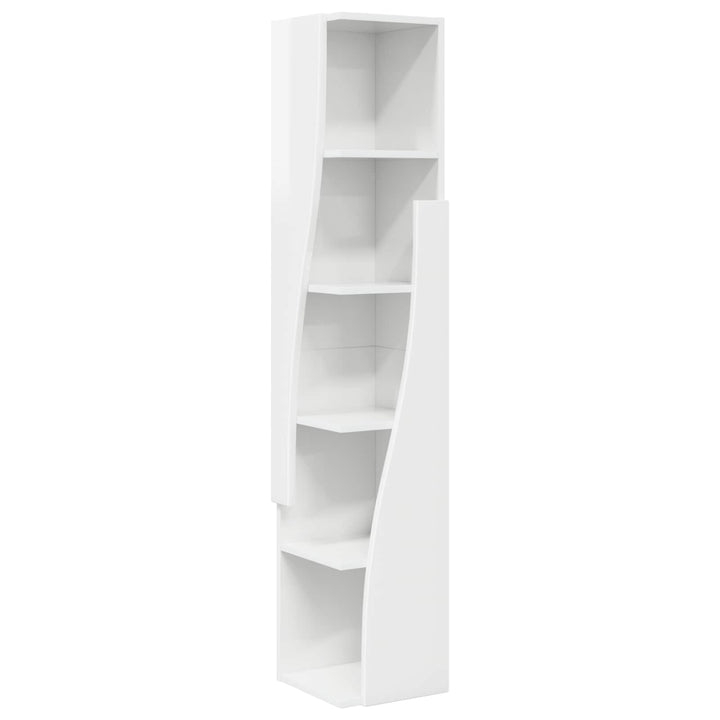 Hjørneskab 27,5x27x140cm Konstrueret træ Høj gloss hvid