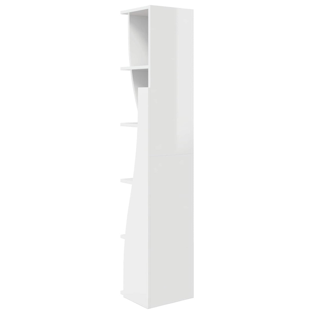 Hjørneskab 27,5x27x140cm Konstrueret træ Høj gloss hvid