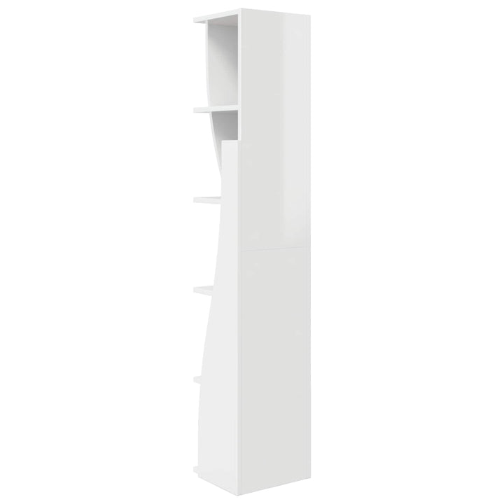 Hjørneskab 27,5x27x140cm Konstrueret træ Høj gloss hvid