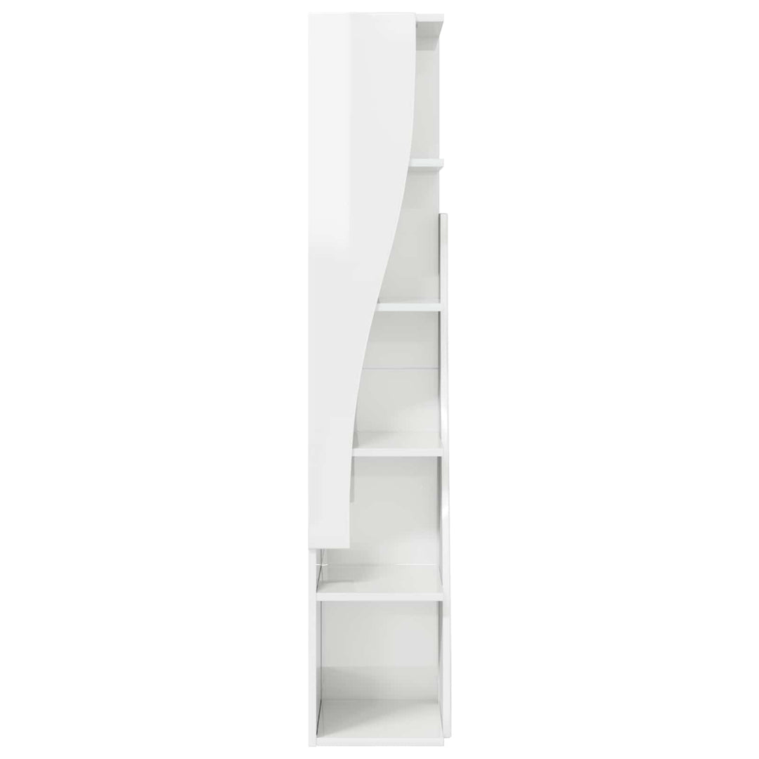 Hjørneskab 27,5x27x140cm Konstrueret træ Høj gloss hvid