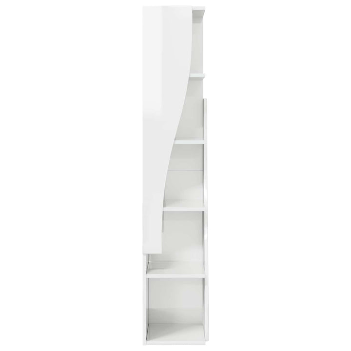 Hjørneskab 27,5x27x140cm Konstrueret træ Høj gloss hvid
