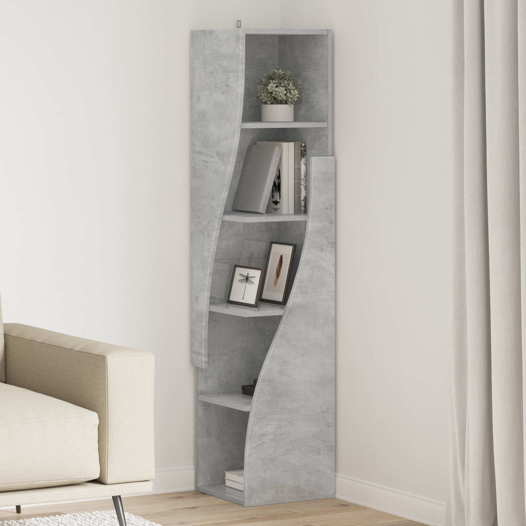 Hjørneskab 32x32x140cm Konstrueret træ Beton Grå