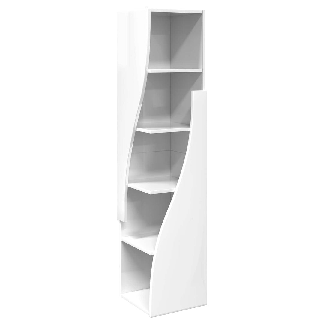 Hjørneskab 32x32x140cm Konstrueret træ Høj gloss hvid