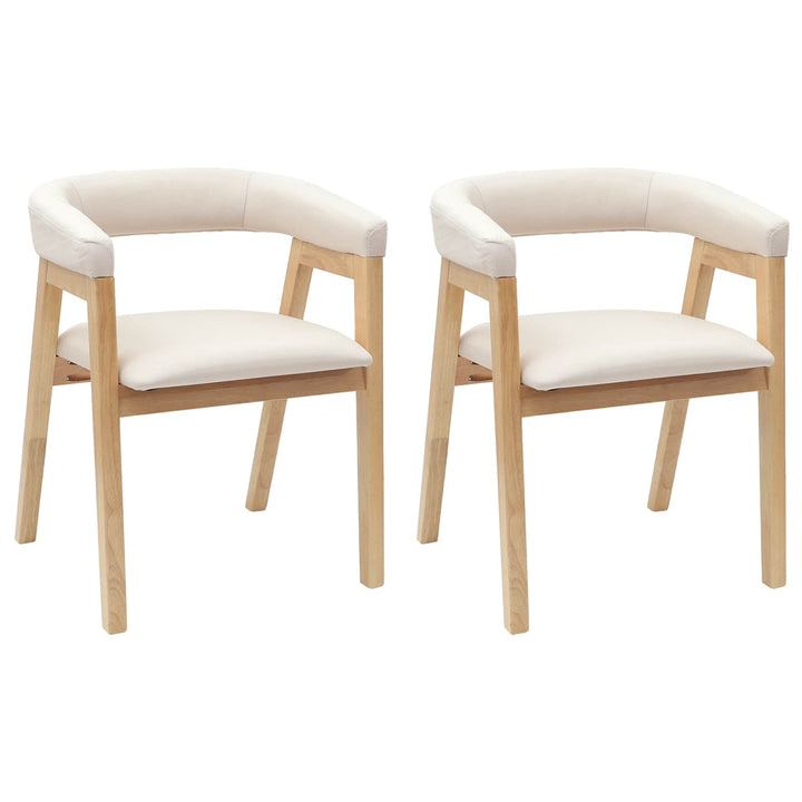 Spisestole 2 pcs Naturfarvet 54 x 57 x 73 cm Massiv Gummitræ