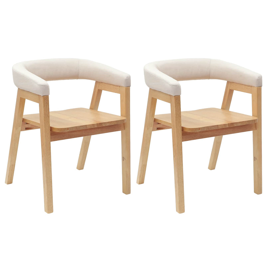 Spisestole 2 pcs Naturfarvet 54 x 57 x 73 cm Massiv Gummitræ