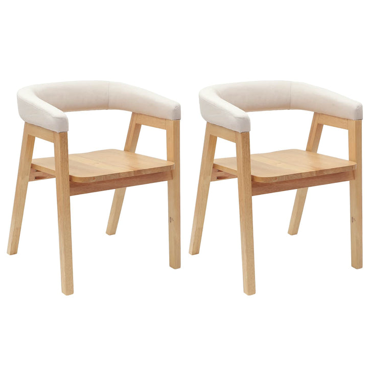 Spisestole 2 pcs Naturfarvet 54 x 57 x 73 cm Massiv Gummitræ