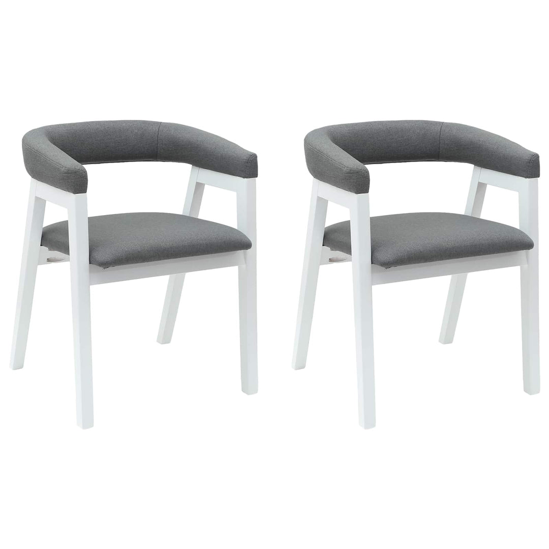 Spisestole 2 pcs Hvid 54 x 57 x 73 cm Massiv Gummitræ