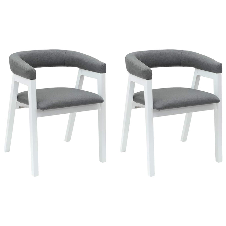 Spisestole 2 pcs Hvid 54 x 57 x 73 cm Massiv Gummitræ