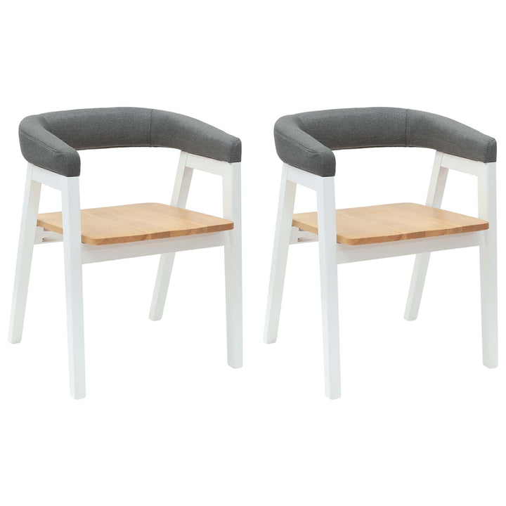 Spisestole 2 pcs Hvid 54 x 57 x 73 cm Massiv Gummitræ