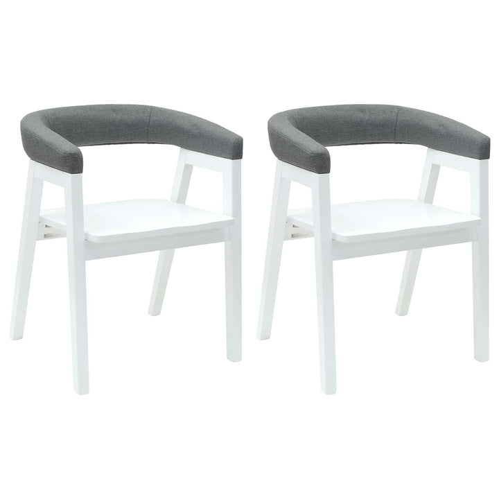 Spisestole 2 pcs Hvid 54 x 57 x 73 cm Massiv Gummitræ