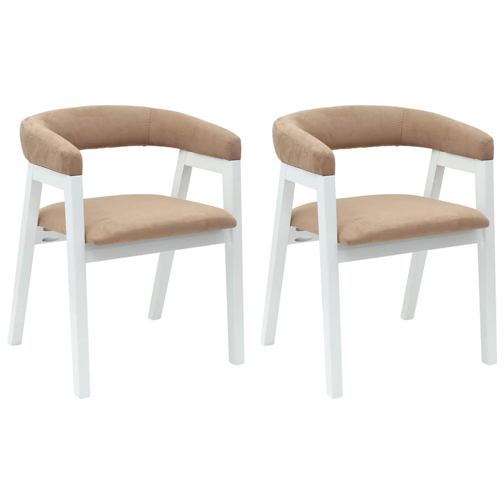 Spisestole 2 pcs Hvid 54 x 57 x 73 cm Massiv Gummitræ