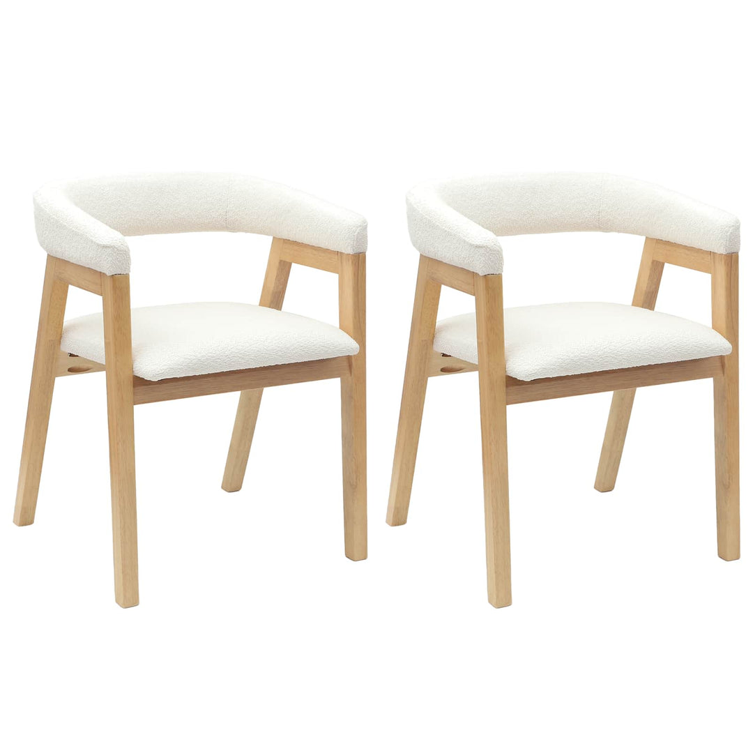 Spisestole 2 pcs Naturfarvet 54 x 57 x 73 cm Massiv Gummitræ