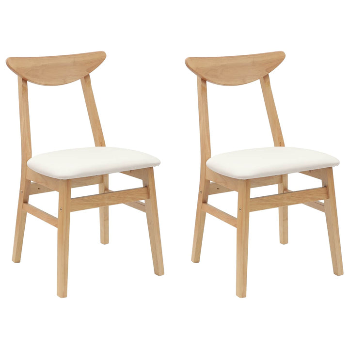 Spisestole 2 pcs Naturfarvet 42 x 47,5 x 81 cm Massiv Gummitræ