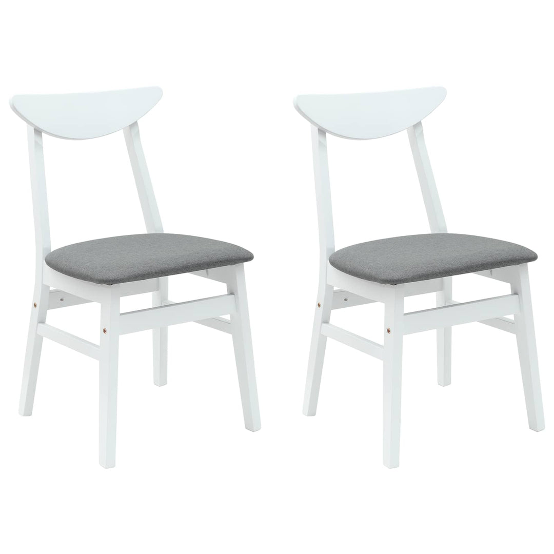 Spisestole 2 pcs Hvid 42 x 47,5 x 81 cm Massiv Gummitræ