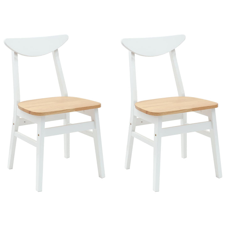 Spisestole 2 pcs Hvid 42 x 47,5 x 81 cm Massiv Gummitræ