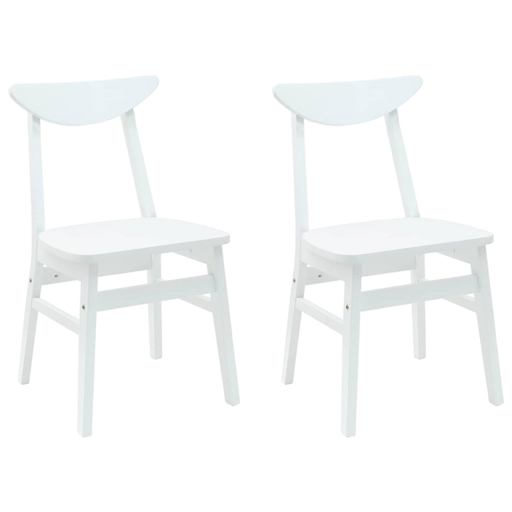 Spisestole 2 pcs Hvid 42 x 47,5 x 81 cm Massiv Gummitræ