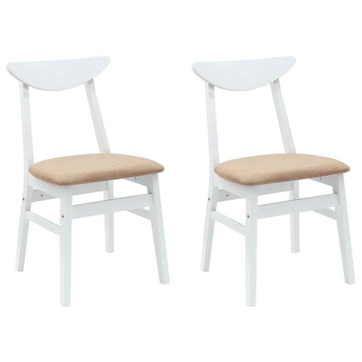 Spisestole 2 pcs Hvid 42 x 47,5 x 81 cm Massiv Gummitræ