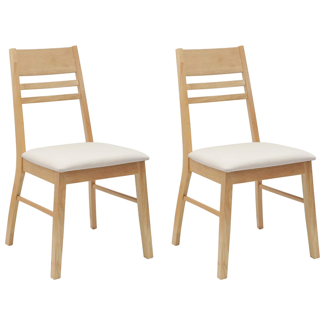 Spisestole 2 pcs Naturfarvet 43 x 54 x 89 cm Massiv Gummitræ